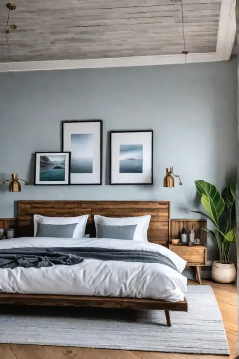 Coastal bedroom with whitewashed furniture