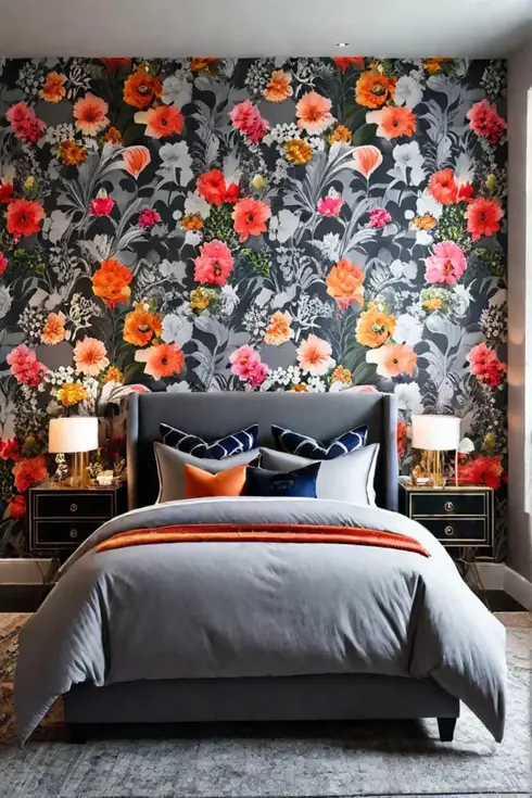 Eclectic bedroom with bold and neutral balance