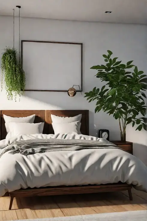 Minimalist bedroom with essential items only