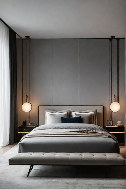 Modern bedroom with functional furniture