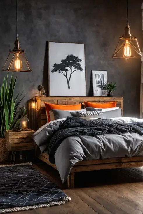 Rustic bedroom lighting