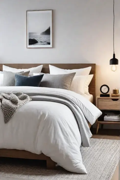 Scandinavian bedroom with natural light
