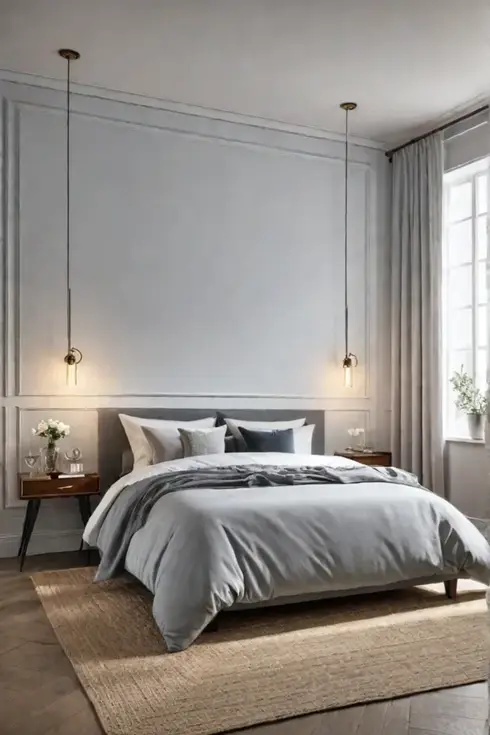 Small bedroom with optical illusions to enhance space