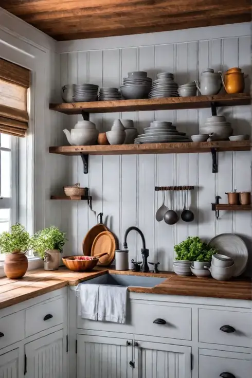 Textured beadboard cabinets