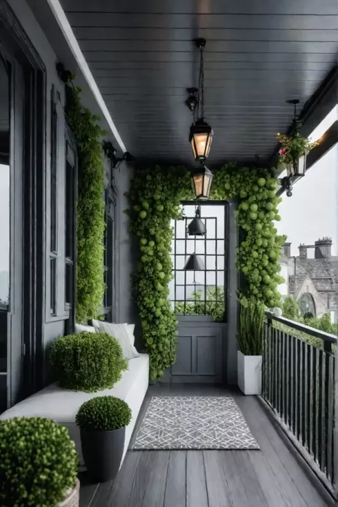 Tranquil balcony retreat lush greenery urban oasis