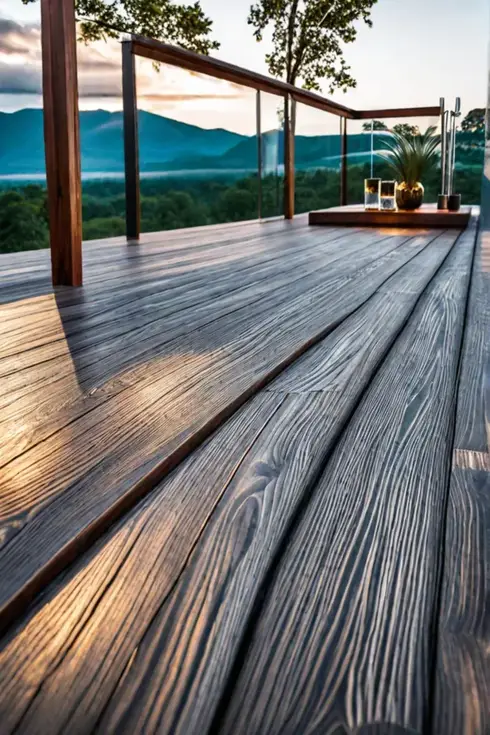 Ecofriendly outdoor living space with sustainable decking and furniture