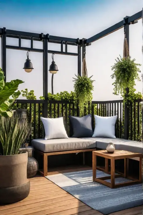 Small balcony transformed into outdoor living space