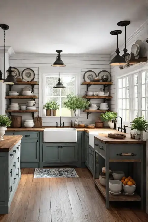 Sustainable kitchen design with a cozy and inviting atmosphere