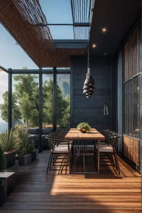 Textured and layered small deck design