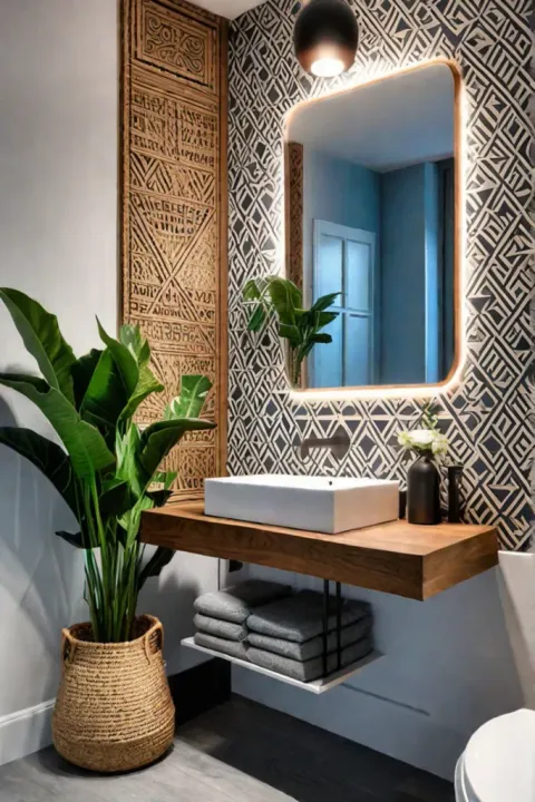 Affordable bohemian bathroom