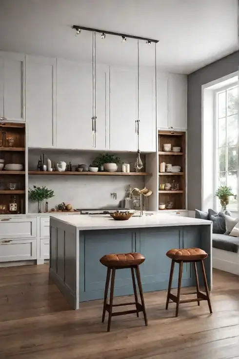 Cohesive rustic kitchen design with a central island