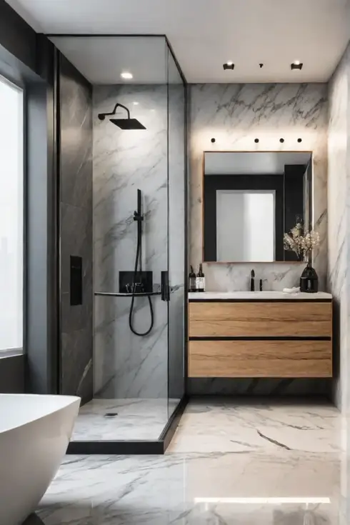 Highend bathroom natural materials