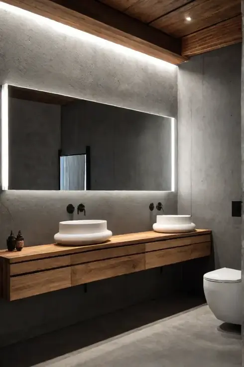 Industrial bathroom minimalist aesthetic
