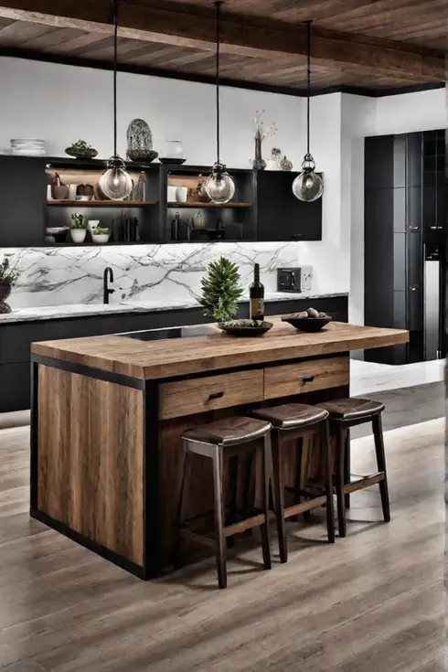 Practical kitchen island with ample storage space
